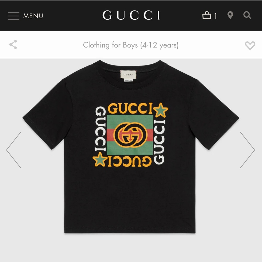 Children’s Gucci logo print - T shirt . Size 8 Boys